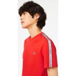 Camisetas rojas de algodón de cuello redondo tallas grandes con cuello redondo con logo Lacoste talla 4XL para hombre 
