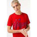Camisetas deportivas rojas de algodón cocodrilo Lacoste talla L de materiales sostenibles para hombre 
