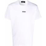 Camisetas blancas de algodón de manga corta rebajadas manga corta con cuello redondo con logo Dsquared2 para hombre 