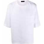 Camisetas orgánicas blancas de lino de manga corta rebajadas manga corta con cuello redondo talla XS para hombre 