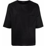 Camisetas orgánicas negras de algodón de manga corta manga corta con cuello redondo para hombre 