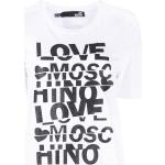 Camisetas blancas de algodón de manga corta rebajadas manga corta con logo MOSCHINO Love Moschino talla L para mujer 