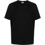 Camisetas negras de algodón de manga corta manga corta con cuello redondo Saint Laurent Paris para hombre 