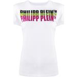 Camisetas blancas de algodón de manga corta rebajadas manga corta con cuello redondo Philipp Plein talla XS para mujer 