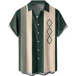 Camisetas verdes de poliester de manga corta tallas grandes manga corta marineras con rayas talla XXL para hombre 