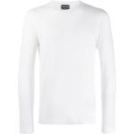 Camisetas blancas de viscosa de cuello redondo manga larga con cuello redondo Armani Giorgio Armani para hombre 