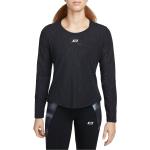 Camisetas negras de fitness rebajadas manga larga Nike Dri-Fit talla M para mujer 