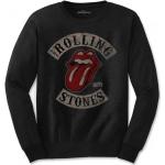 Camisetas negras de algodón de cuello redondo Rolling Stones tallas grandes manga larga con cuello redondo con logo talla XXL para mujer 