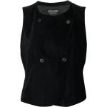 Camisetas negras de lana de cuello redondo sin mangas con cuello redondo Armani Giorgio Armani talla XL para mujer 