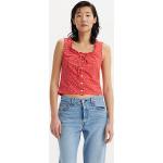 Camisetas rojas de algodón de tirantes  sin mangas LEVI´S con volantes talla M para mujer 