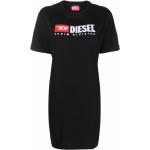 Camisetas negras de algodón de manga corta manga corta con cuello redondo con logo Diesel talla M para mujer 
