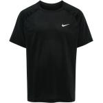 Camisetas negras de poliester de cuello redondo manga corta con cuello redondo con logo Nike Dri-Fit talla M para hombre 