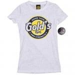 Camisetas blancas de poliester de algodón  Gold Gym talla S para mujer 