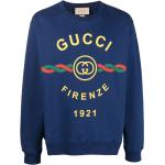 Camisetas azules de algodón de cuello redondo manga corta con cuello redondo con logo Gucci talla S para hombre 