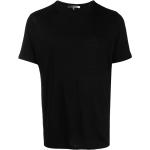 Camisetas orgánicas negras de lino de lino  manga corta con cuello redondo talla M para hombre 