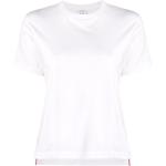 Camisetas blancas de algodón de cuello redondo con cuello redondo Thom Browne asimétrico para mujer 
