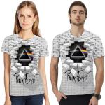 Camiseta holgada de manga corta con impresión digital 3d de Pink Floyd de Europa y Estados Unidos