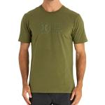 Camisetas verdes de algodón de manga corta rebajadas HURLEY talla XL para hombre 