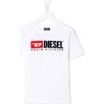 Camisetas blancas de algodón de algodón infantiles rebajadas con logo Diesel Kid 8 años 