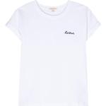 Camisetas blancas de algodón de manga corta manga corta con cuello redondo con logo BARBOUR talla XL para mujer 