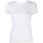 Camisetas blancas de lino de manga corta manga corta con cuello redondo Majestic Filatures para mujer 