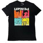 Camiseta Lupin III Grupo Jigen Fujiko Goemon. Camiseta Lupin 3rd. Camiseta de algodón. Unisex. Negro., Negro , M