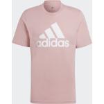Camisetas rosas de algodón de manga corta manga corta con cuello redondo informales con logo adidas talla M para hombre 
