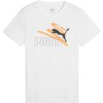 Camisetas blancas de algodón de manga corta infantiles informales con logo Puma 12 años 