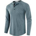 Camisetas deportivas azules celeste manga larga con cuello redondo transpirables informales talla L para hombre 