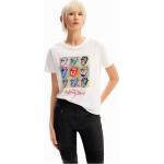 Camisetas blancas de algodón de manga corta Rolling Stones manga corta con cuello redondo Desigual talla XL para mujer 