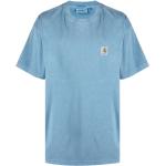 Camisetas azules de algodón de manga corta rebajadas manga corta con cuello redondo con logo Carhartt Work In Progress talla S para hombre 