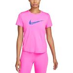 Camisetas rosas de running Nike Swoosh talla L para mujer 