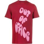 Camisetas estampada orgánicas rojas fluorescentes de sintético manga corta con cuello redondo con logo Camper talla XL de materiales sostenibles para mujer 