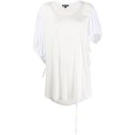 Camisetas fruncidas blancas de algodón tallas grandes con cuello redondo Ann Demeulemeester talla M para mujer 