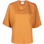 Camisetas naranja de algodón de manga corta tallas grandes manga corta con cuello redondo Forte Forte para mujer 