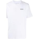 Camisetas blancas de poliester de manga corta manga corta con cuello redondo con logo Patagonia de materiales sostenibles para hombre 