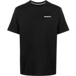 Camisetas estampada negras de poliester manga corta con cuello redondo con logo Patagonia de materiales sostenibles para hombre 