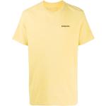 Camisetas orgánicas amarillas de poliester de lino  manga corta con cuello redondo con logo Patagonia de materiales sostenibles para hombre 