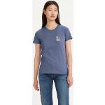 Camisetas estampada azules de algodón rebajadas con cuello redondo vintage LEVI´S talla M para mujer 