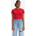 Camisetas rojas de algodón de cuello redondo con cuello redondo informales LEVI´S talla XS para mujer 