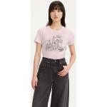 Camisetas estampada lila de algodón rebajadas con cuello redondo informales LEVI´S talla M para mujer 