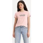Camisetas rosas de algodón de cuello redondo con cuello redondo informales con logo LEVI´S talla L para mujer 