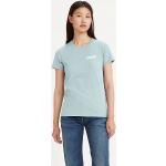 Camisetas verdes de algodón de cuello redondo con cuello redondo informales con logo LEVI´S talla L para mujer 