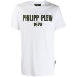 Camisetas blancas de algodón de manga corta manga corta con cuello redondo Philipp Plein para hombre 