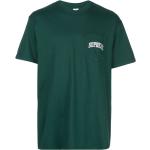 Camisetas verdes de algodón de cuello redondo manga corta con cuello redondo con logo Supreme talla L para hombre 