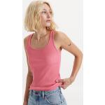 Camisetas rosas de algodón de cuello redondo sin mangas con cuello redondo Clásico LEVI´S talla L para mujer 