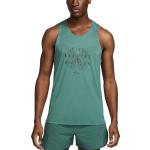 Camisetas verdes de running rebajadas sin mangas Nike Rise 365 talla L para hombre 