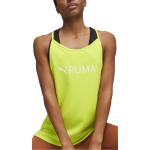 Camisetas amarillas de fitness sin mangas all over Puma talla XS para mujer 