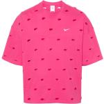Camisetas rosas de algodón de cuello redondo manga corta con cuello redondo con logo Nike Swoosh talla XL para mujer 
