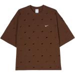 Camisetas marrones de algodón de cuello redondo manga corta con cuello redondo con logo Nike Swoosh talla XL para hombre 
